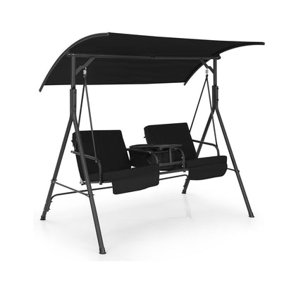 Porch Swing Chair with Adjustable Canopy