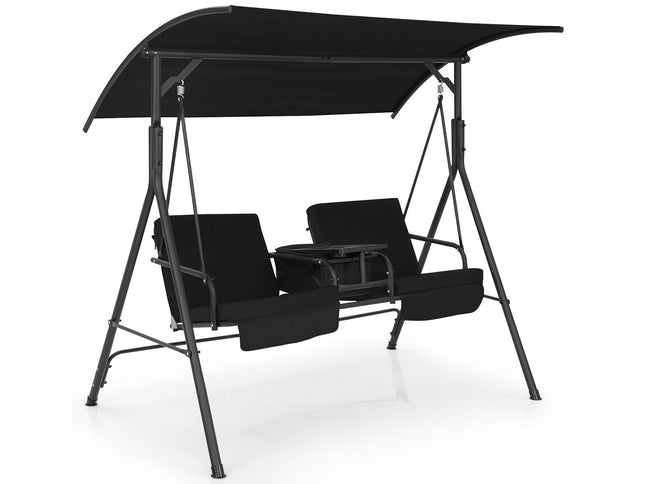 Porch Swing Chair with Adjustable Canopy
