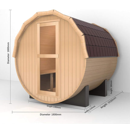 Thermora Haven 2-Person All-Weather Outdoor Pinewood Barrel Sauna Kit