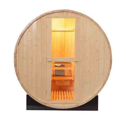 Thermora Haven 2-Person All-Weather Outdoor Pinewood Barrel Sauna Kit
