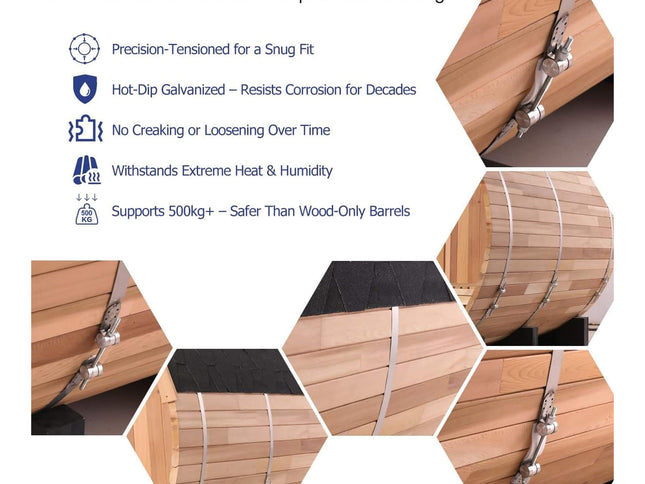 Haven Premium All-Weather Outdoor Pinewood Barrel Sauna Kit With 4.5KW Heater And Tempered Glass Window [Made-To-Order] (SAK91462)