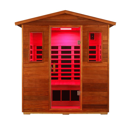 Vanta Luxury 3-Person Outdoor Mahogany Full Spectrum Ultra-Low EMF FAR Infrared Sauna With Chromotherapy And Bluetooth Speakers (SAK83460)