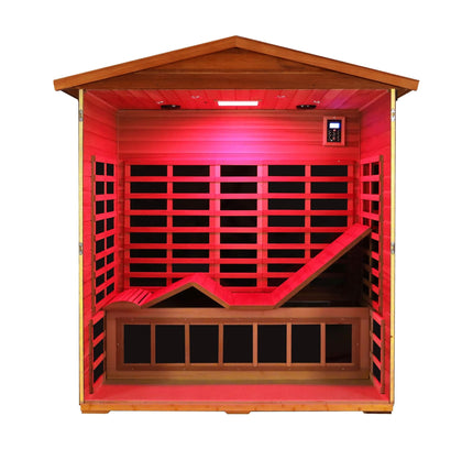 Vanta Luxury 3-Person Outdoor Mahogany Full Spectrum Ultra-Low EMF FAR Infrared Sauna With Chromotherapy And Bluetooth Speakers (SAK83460)