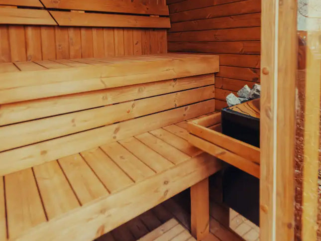 Premium 4-Person Outdoor Scandinavian ThermoWood Cube Sauna Kit With LED Lighting (SAK25470)