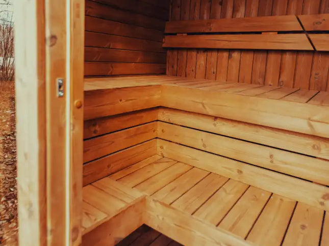 Premium 4-Person Outdoor Scandinavian ThermoWood Cube Sauna Kit With LED Lighting (SAK25470)