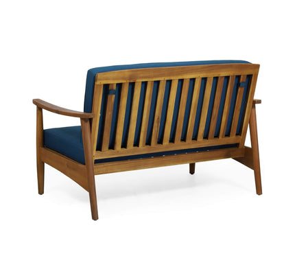 Alora Premium 4-Piece Wooden Outdoor Patio Conversation Seating Set With Cushions