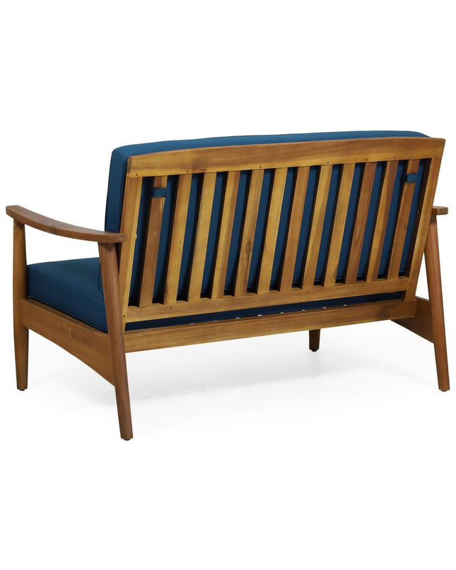 Alora Premium 4-Piece Wooden Outdoor Patio Conversation Seating Set With Cushions