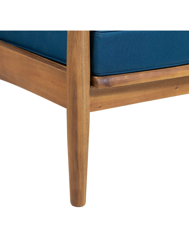 Alora Premium 4-Piece Wooden Outdoor Patio Conversation Seating Set With Cushions