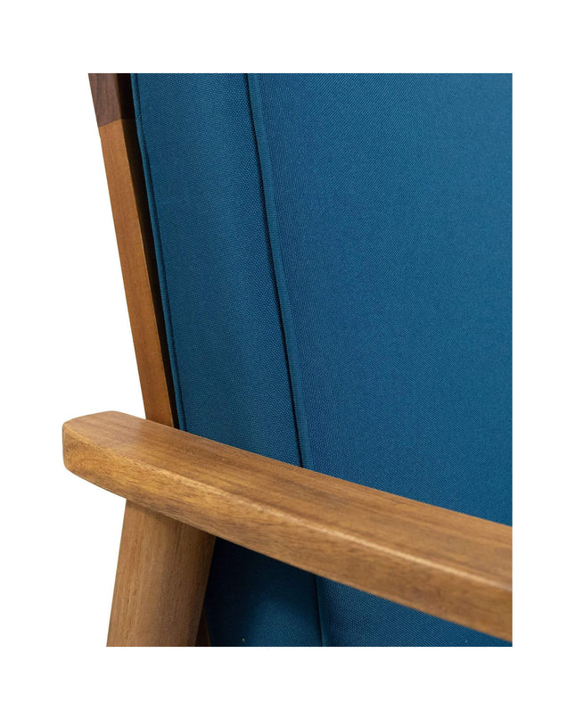 Alora Premium 4-Piece Wooden Outdoor Patio Conversation Seating Set With Cushions