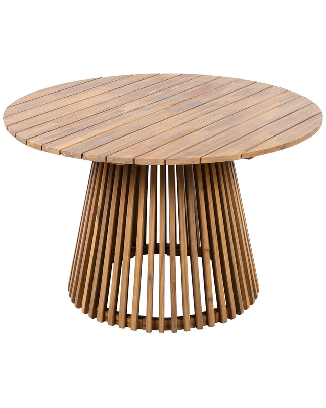 Alora Premium 5-Piece Outdoor Acacia Wood Patio Furniture Set With Braided Dining Chairs, Cushions, And Dining Table