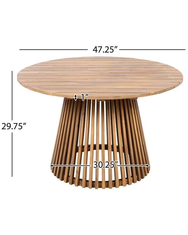 Alora Premium 5-Piece Outdoor Acacia Wood Patio Furniture Set With Braided Dining Chairs, Cushions, And Dining Table