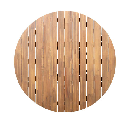 Alora Premium 5-Piece Outdoor Acacia Wood Patio Furniture Set With Braided Dining Chairs, Cushions, And Dining Table