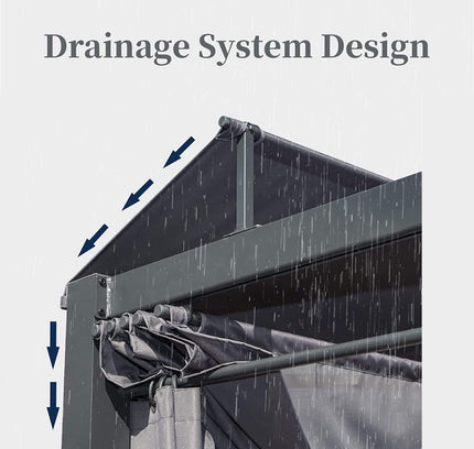 Alora Premium Aluminum Outdoor Patio Daybed With Retractable Canopy And Double Chaise Lounge