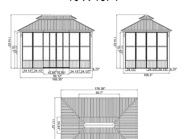 Prestige Premium Hardtop Double Top Outdoor Patio Solarium Sunroom (SAK43078)