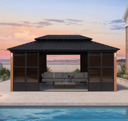 Alora Prestige Premium Hardtop Double Top Outdoor Patio Solarium Sunroom (SAK43078)