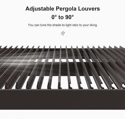 Premium Outdoor Aluminum Louvered Patio Pergola With LED Lights [PERGOLA ONLY] (SAK24896)