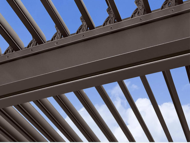 Alora Premium Outdoor Aluminum Louvered Patio Pergola With LED Lights [PERGOLA ONLY] (SAK24896)