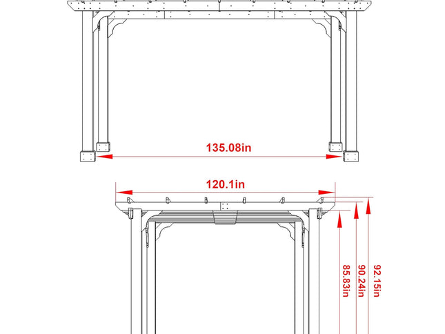 Alora Premium Outdoor Cedar Wood Pergola With Slatted Roof (SAK87024)