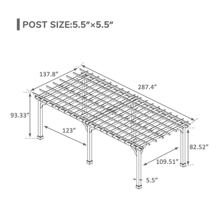 Premium Outdoor Cedar Wood Pergola With Slatted Roof (SAK87024)