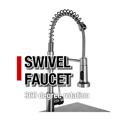 Castelle Flame Outdoor BBQ Kitchen Island With 43-Inch 6-Burner 85K BTU Propane Gas Grill, Rotisserie Kit, And Storage Cabinets