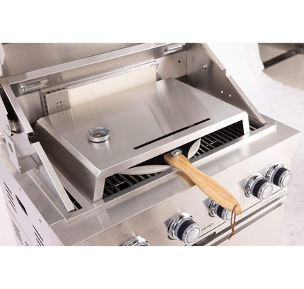 Premium Outdoor Kitchen With 32-Inch 60K BTU Built-In Stainless Steel LPG Gas Grill, Door And Drawer Combo And Stainless Steel Ice Box