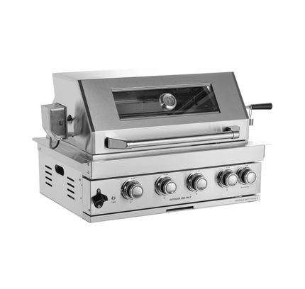 Premium Outdoor Kitchen With 32-Inch 60K BTU Built-In Stainless Steel LPG Gas Grill, Door And Drawer Combo And Stainless Steel Ice Box