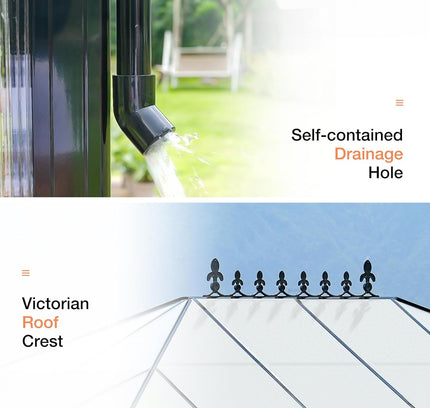 [10X14FT] Premium Outdoor Polycarbonate Greenhouse With Aluminum Frame And Double Swing Doors