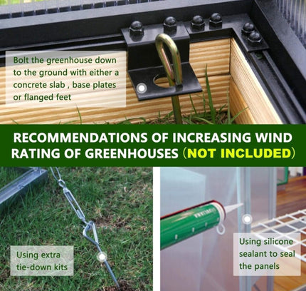 [06X12FT] Premium Polycarbonate Gray Walk-In Greenhouse Kit With Adjustable Vent And Lockable Door (SAK35264)