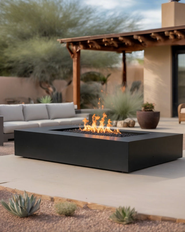 Rectangular Steel Wood-burning Fire Pit (2 sizes)