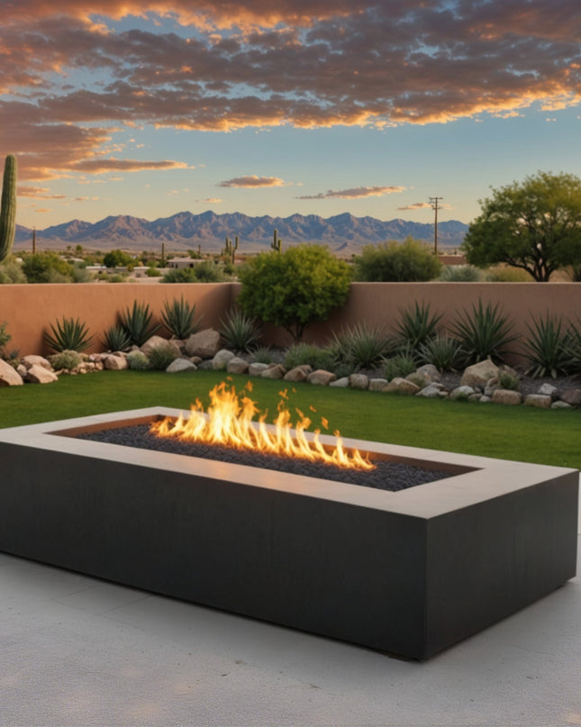 Rectangular Steel Wood-burning Fire Pit (2 sizes)