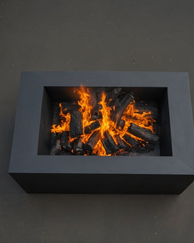Rectangular Steel Wood-burning Fire Pit (2 sizes)