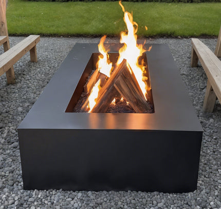 Rectangular Steel Wood-burning Fire Pit (2 sizes)