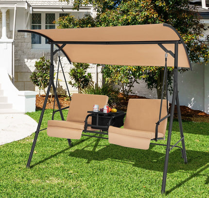 Porch Swing Chair with Adjustable Canopy