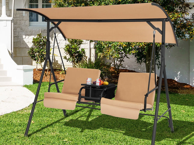 Porch Swing Chair with Adjustable Canopy