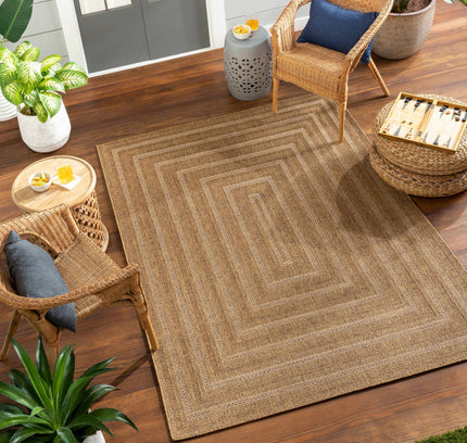 Dyami Flatweave Faux Jute Outdoor Rug