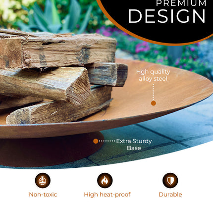 Corten Steel Fire Pit, Bowl, Water Bowl*, and Planter Bowl