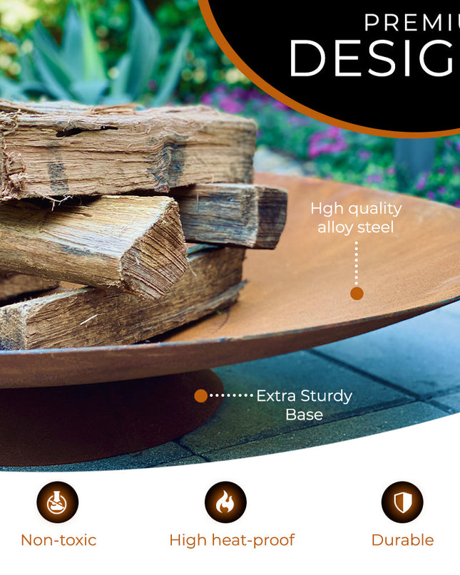 Corten Steel Fire Pit, Bowl, Water Bowl*, and Planter Bowl