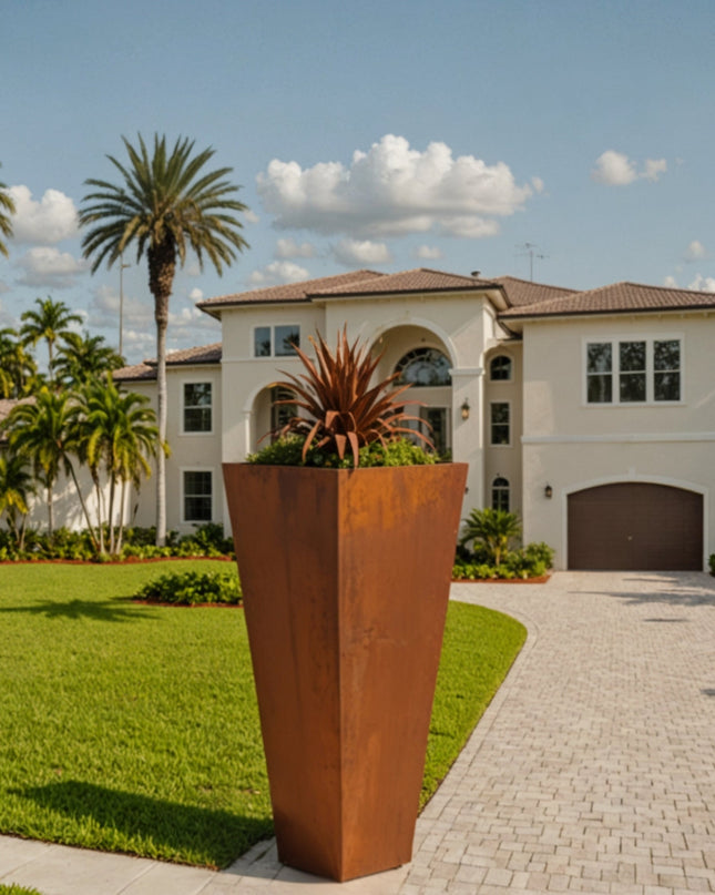 Corten Steel Tapered Planter