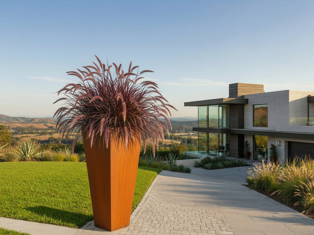 Corten Steel Tapered Planter - FREE SHIPPING!