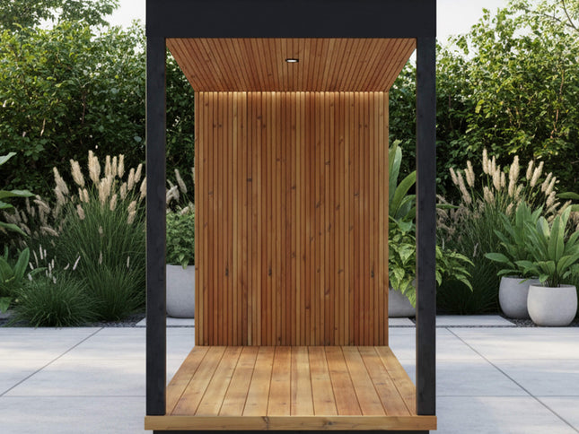 ThermaSol Nordic Misty Outdoor Fully-Assembled Wood Terrace [Made-To-Order] [14-KIR-3654/55] (SAK76490)