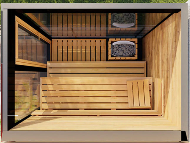 ThermaSol Vera 3-Person Fully-Assembled Outdoor Sauna Cabin [Made-To-Order] [14-VERADL/R] (SAK30752)