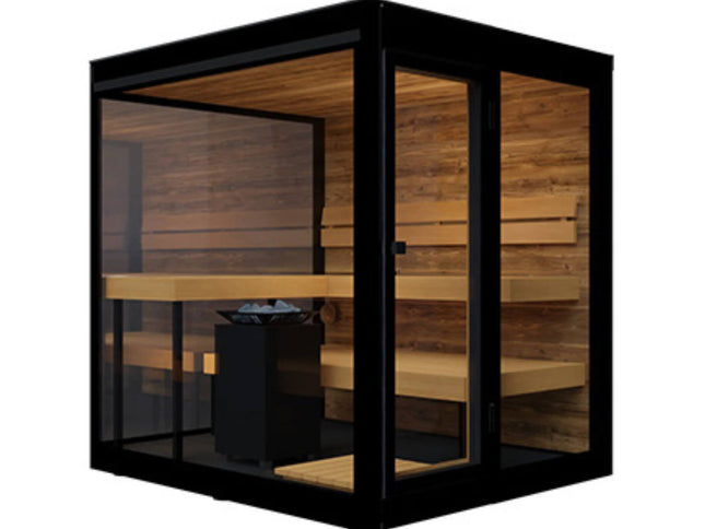 ThermaSol Vue 4-Person Outdoor Mirrored Glass Sauna [Made-To-Order] [14-VUEDL/R] (SAK84963)