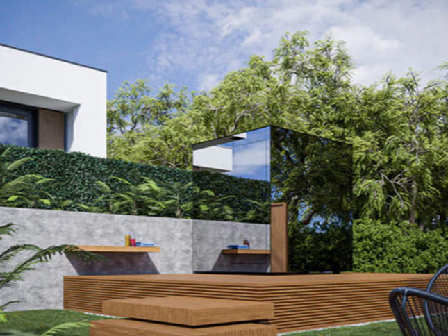 ThermaSol Vue 4-Person Outdoor Mirrored Glass Sauna [Made-To-Order] [14-VUEDL/R] (SAK84963)