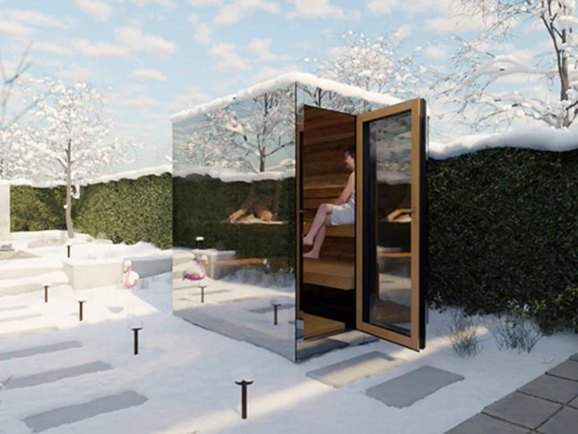 ThermaSol Vue 4-Person Outdoor Mirrored Glass Sauna [Made-To-Order] [14-VUEDL/R] (SAK84963)