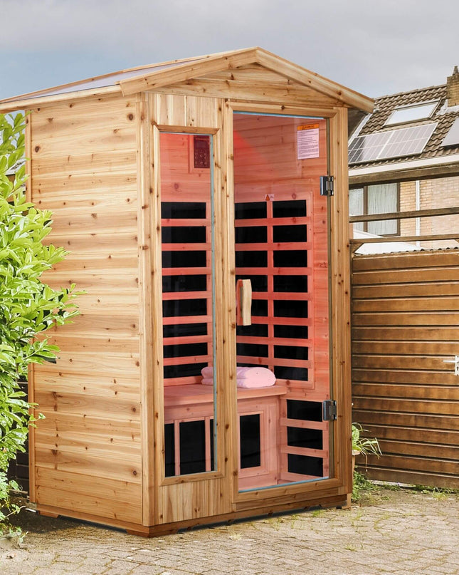 Thermora 2-Person Outdoor Infrared Sauna With Bluetooth Audio And LED Lighting