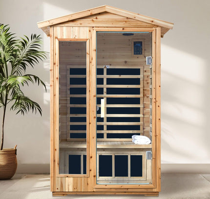 Thermora 2-Person Outdoor Infrared Sauna With Bluetooth Audio And LED Lighting