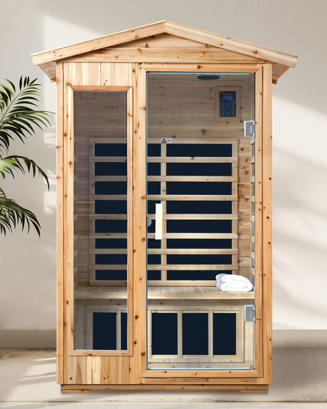 Thermora 2-Person Outdoor Infrared Sauna With Bluetooth Audio And LED Lighting