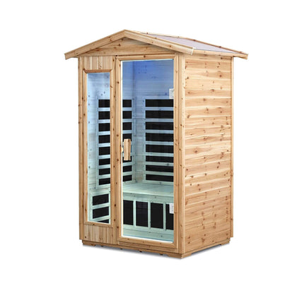 Thermora 2-Person Outdoor Infrared Sauna With Bluetooth Audio And LED Lighting