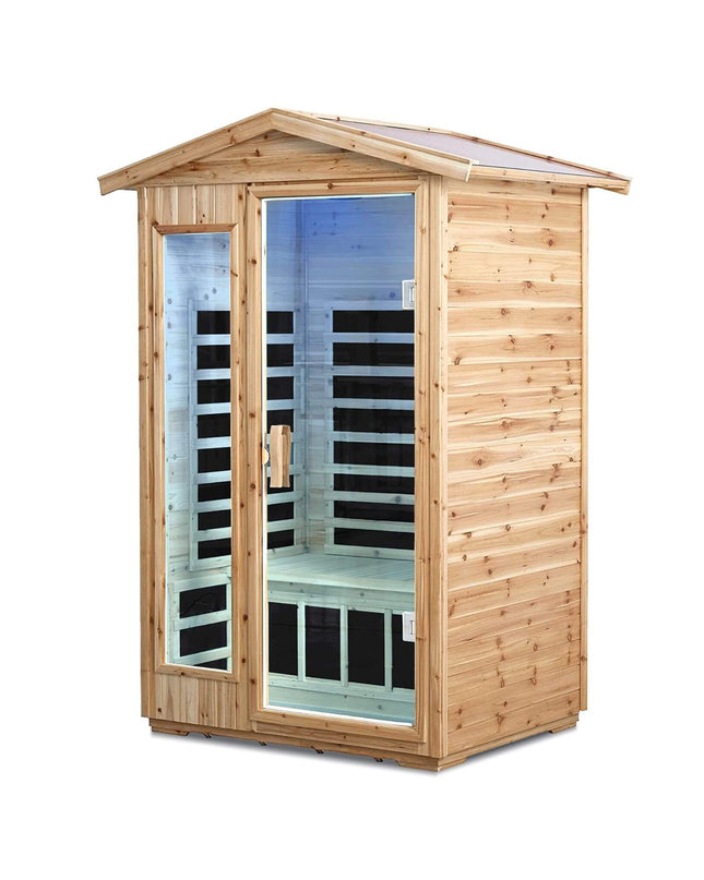 Thermora 2-Person Outdoor Infrared Sauna With Bluetooth Audio And LED Lighting