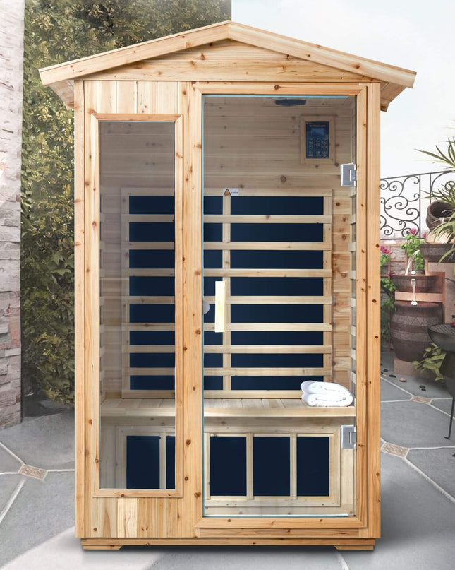 Thermora 2-Person Outdoor Infrared Sauna With Bluetooth Audio And LED Lighting